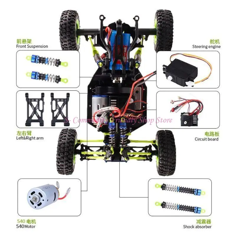 Receptor montado en chasis de coche RC 1/12