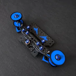 MINI 4WD coche de carreras rosa fluorescente hecho a mano