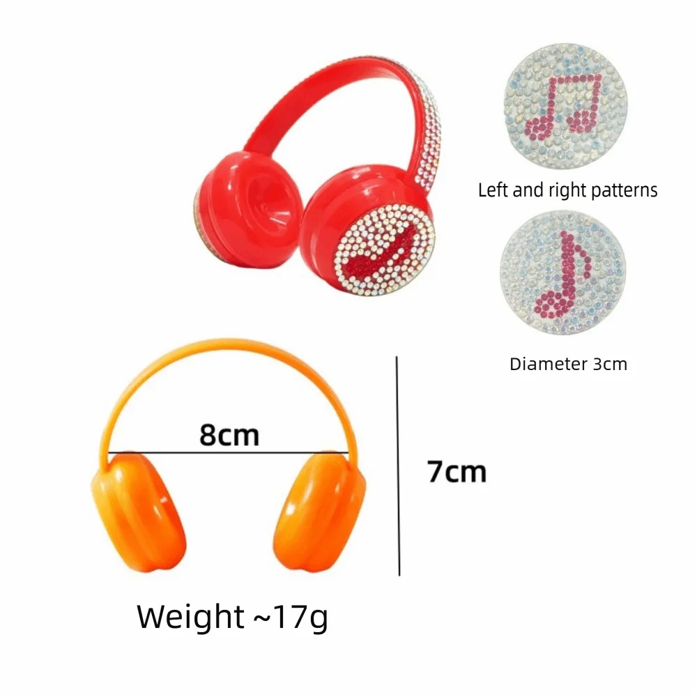 Auriculares para muñecas con pedrería decorativa hechos a mano - imagen 3