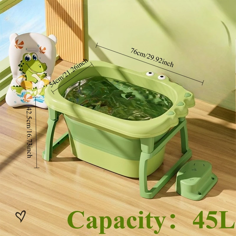 Bañera plegable para bebé con dibujos animados de baño - imagen 4
