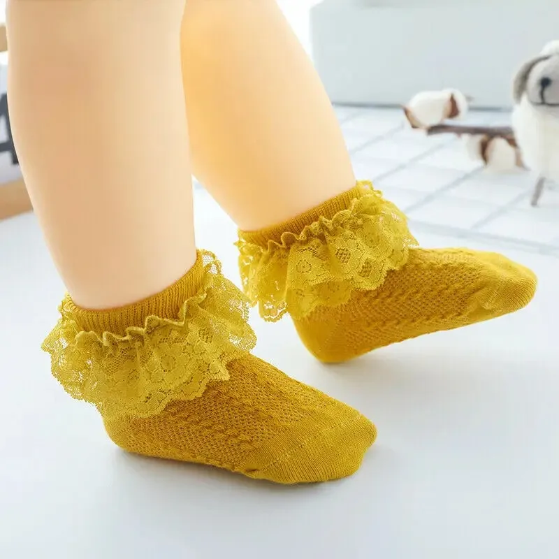 Calcetines de encaje cálido para recién nacidos, con tutú - imagen 2