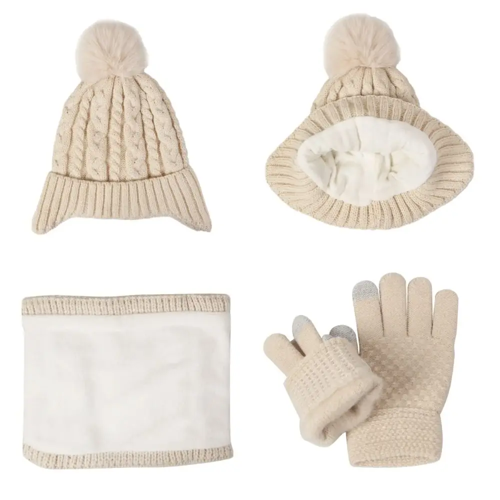 Conjunto de gorro, bufanda y guantes para niños en colores vivos