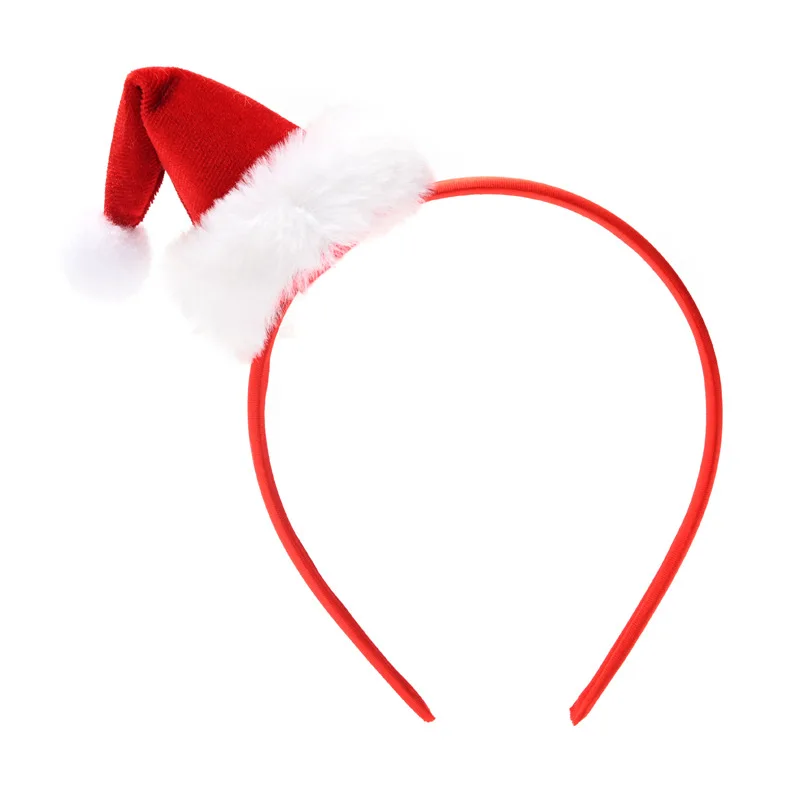 Diadema navideña de terciopelo rojo con forma árbol - imagen 2