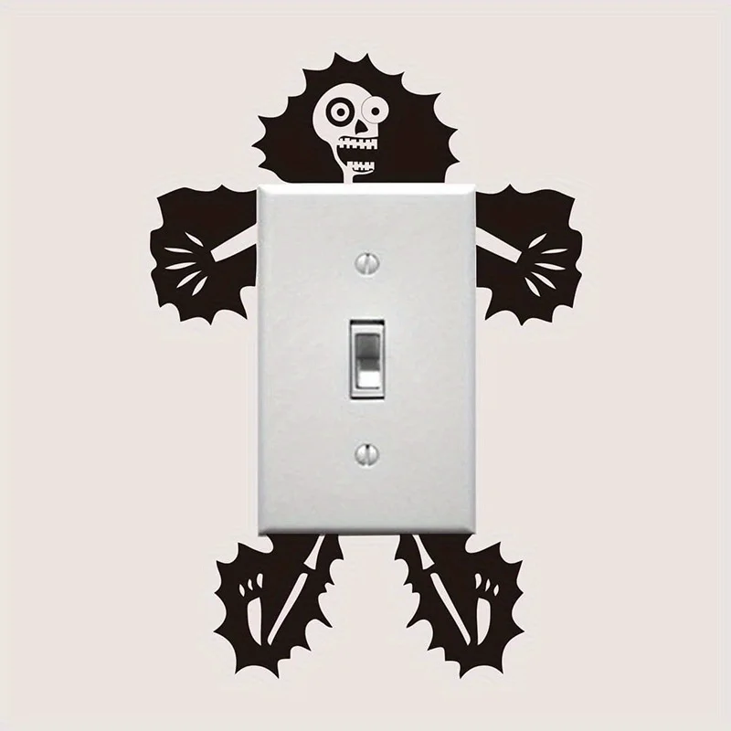 Aplicación de la pegatina sobre un interruptor de luz