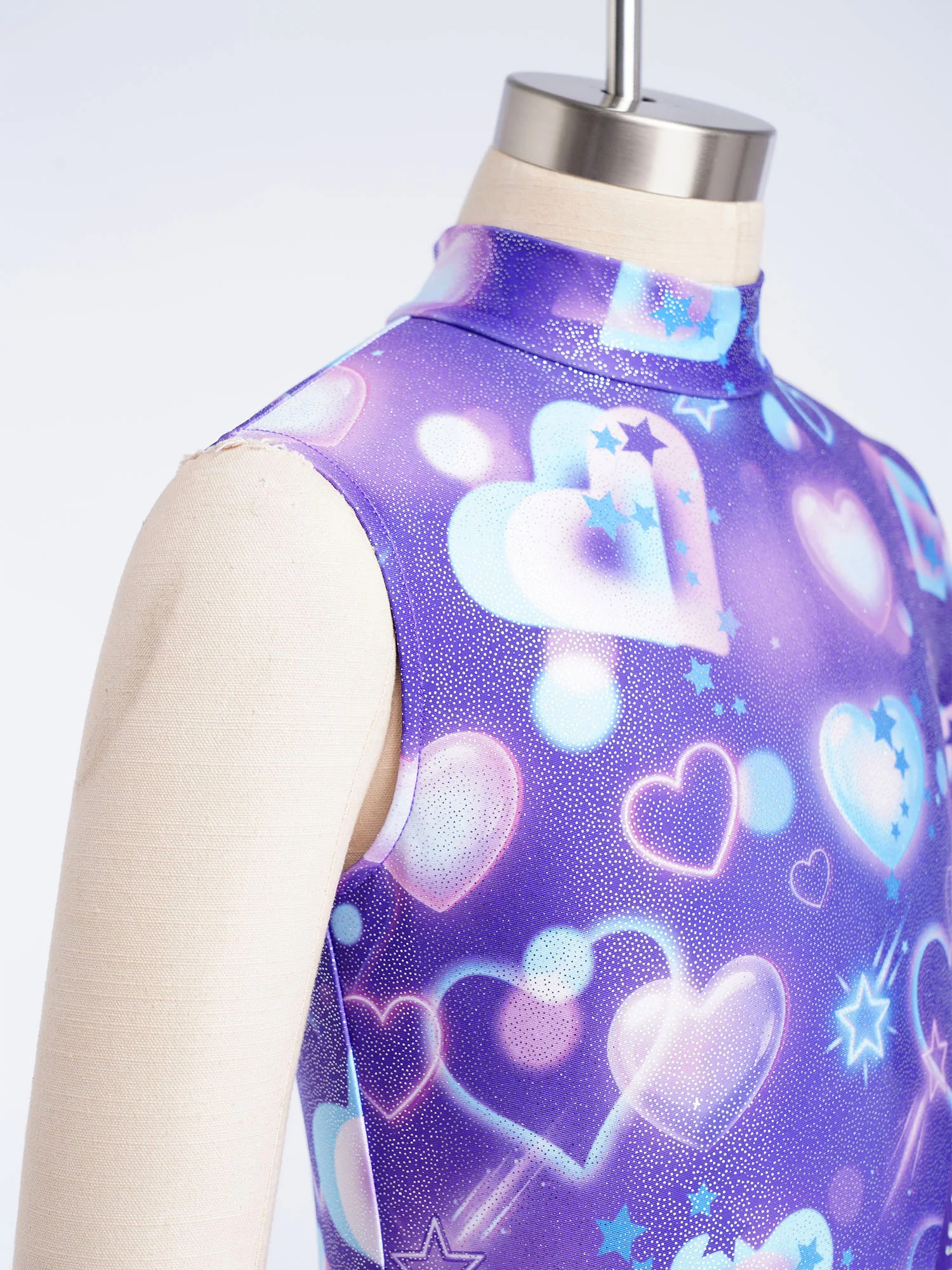 Maillot de ballet para niñas con pedrería y estampado asimétrico - imagen 3