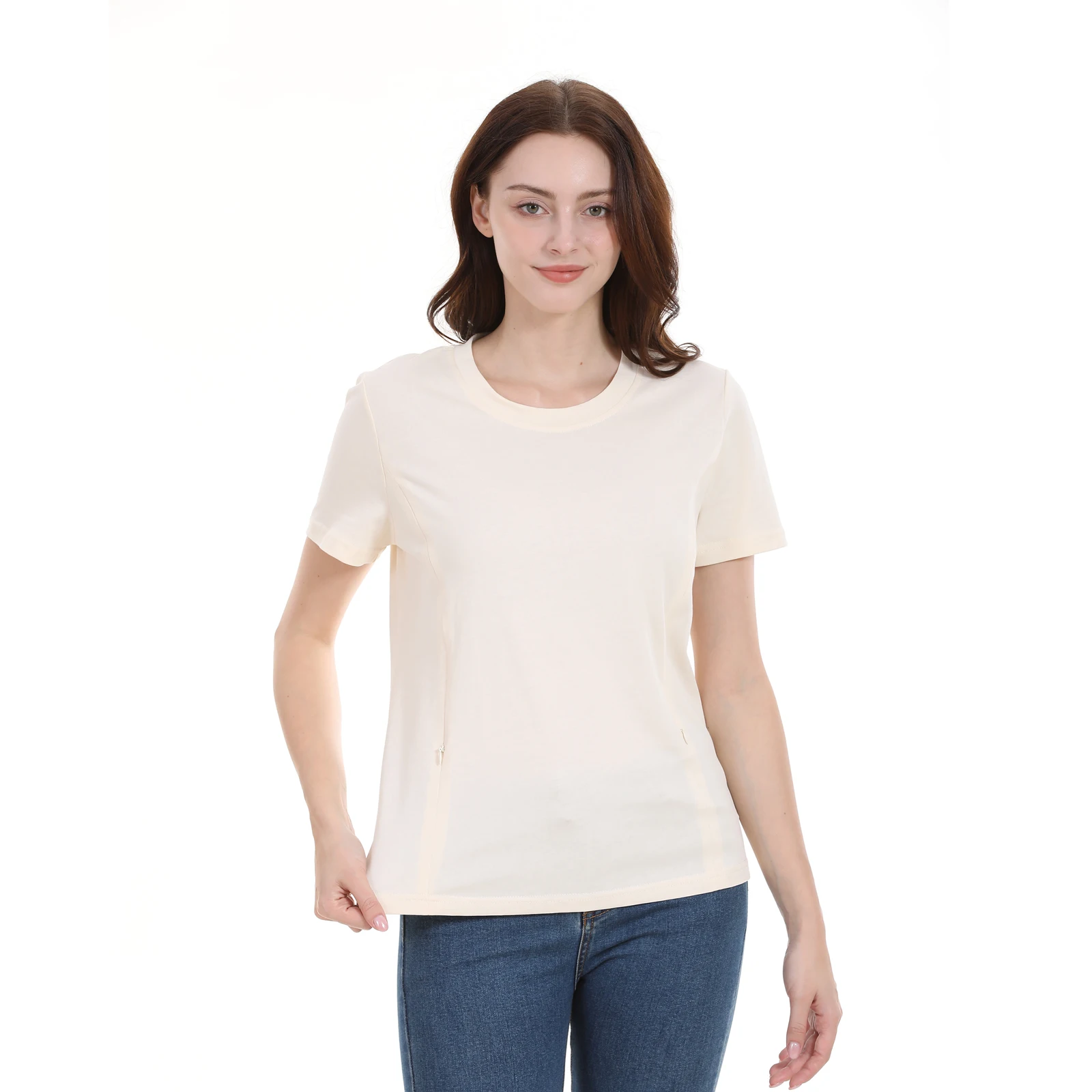 Camiseta de lactancia de manga corta para verano embarazada - imagen 2