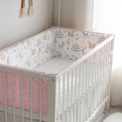 Parachoques para cuna trenzado de algodón con estampado infantil