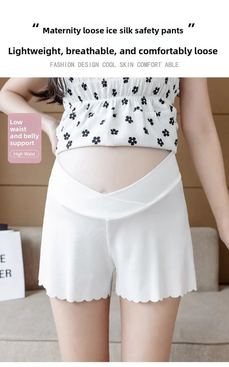Bermudas premamá con panel abdominal de tejido ligero