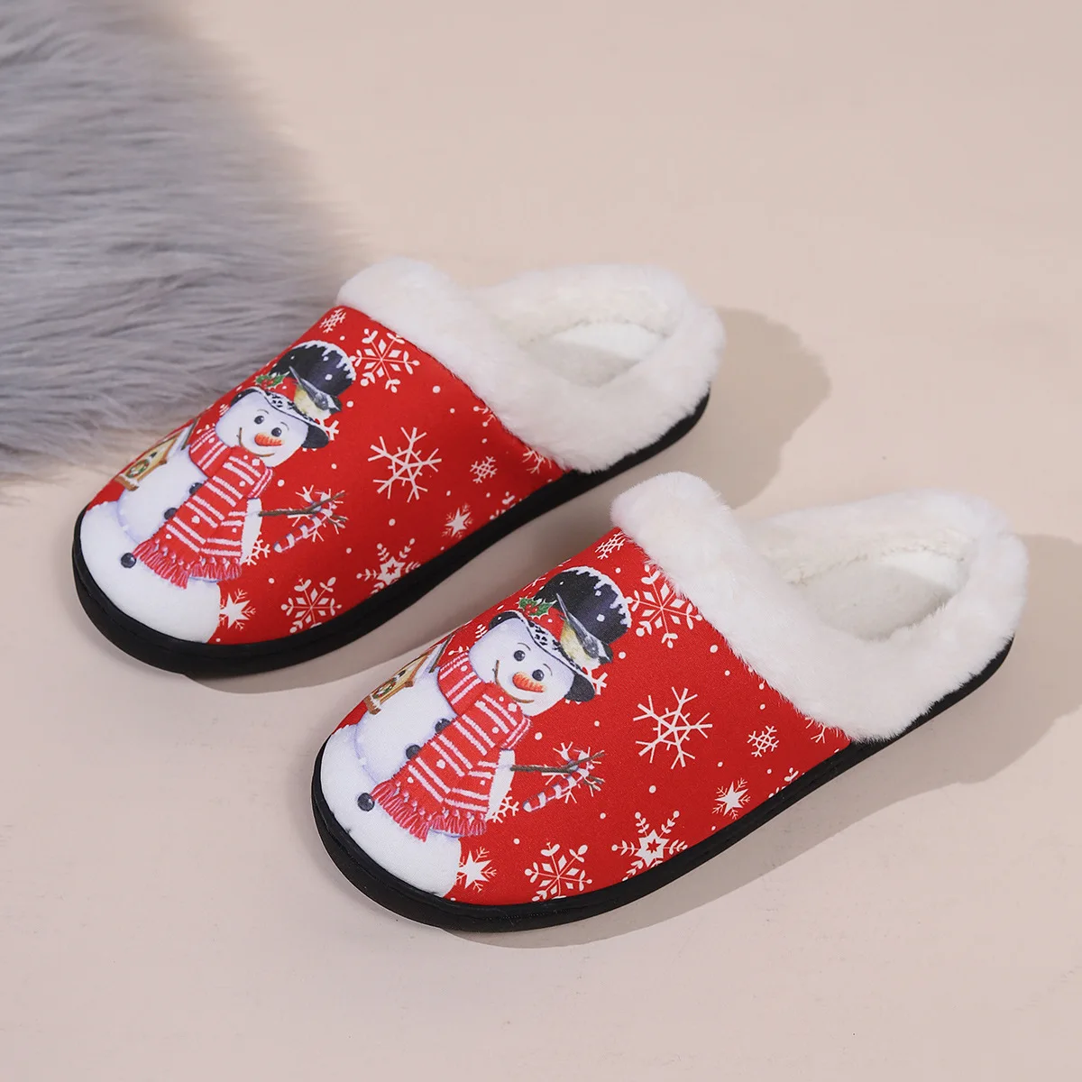Zapatillas de estar por casa mullidas antideslizantes navideñas unisex - imagen 5
