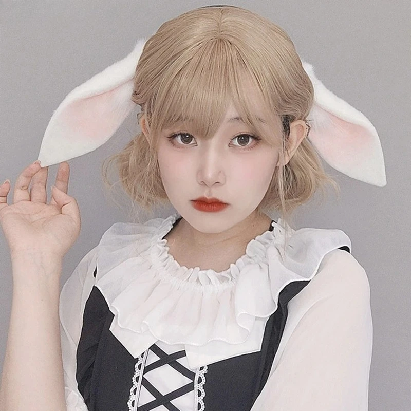 Diadema con orejas de conejo en felpa para cosplay infantil y eventos