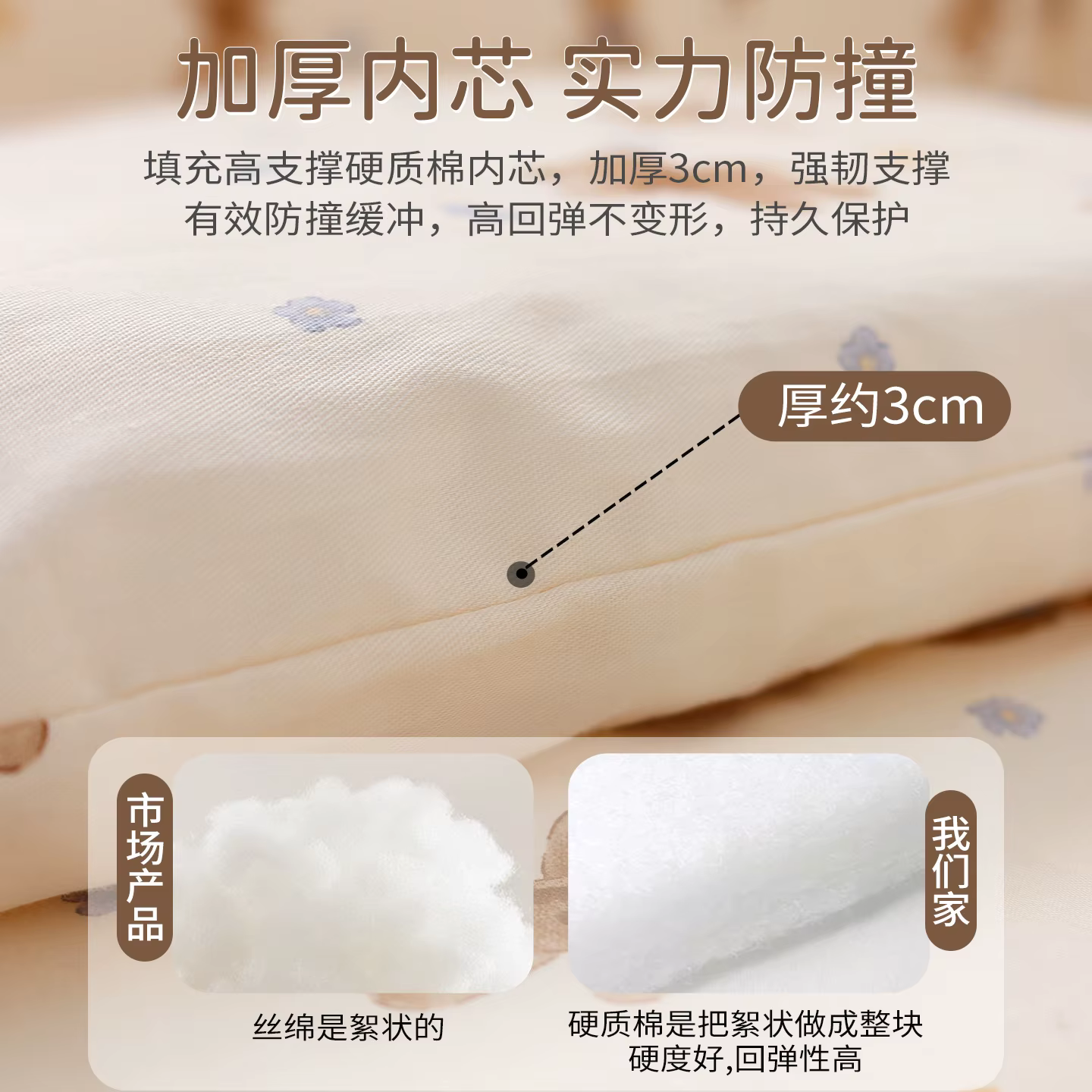 Juego de cama para bebé con parachoques encaje algodón lavable - imagen 2