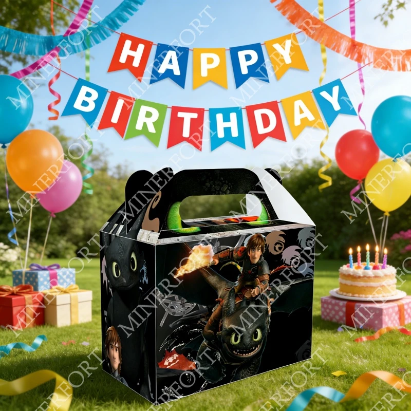 Caja de dulces de papel Cómo entrenar a tu dragón para fiestas - imagen 4