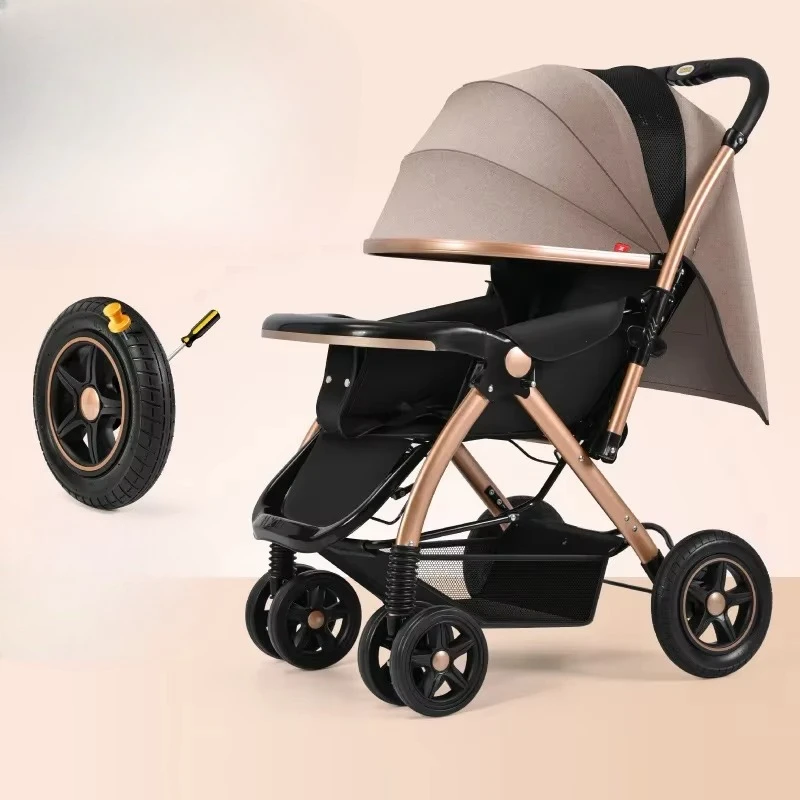Cochecito bebé plegable con absorción de impactos y ruedas resistentes