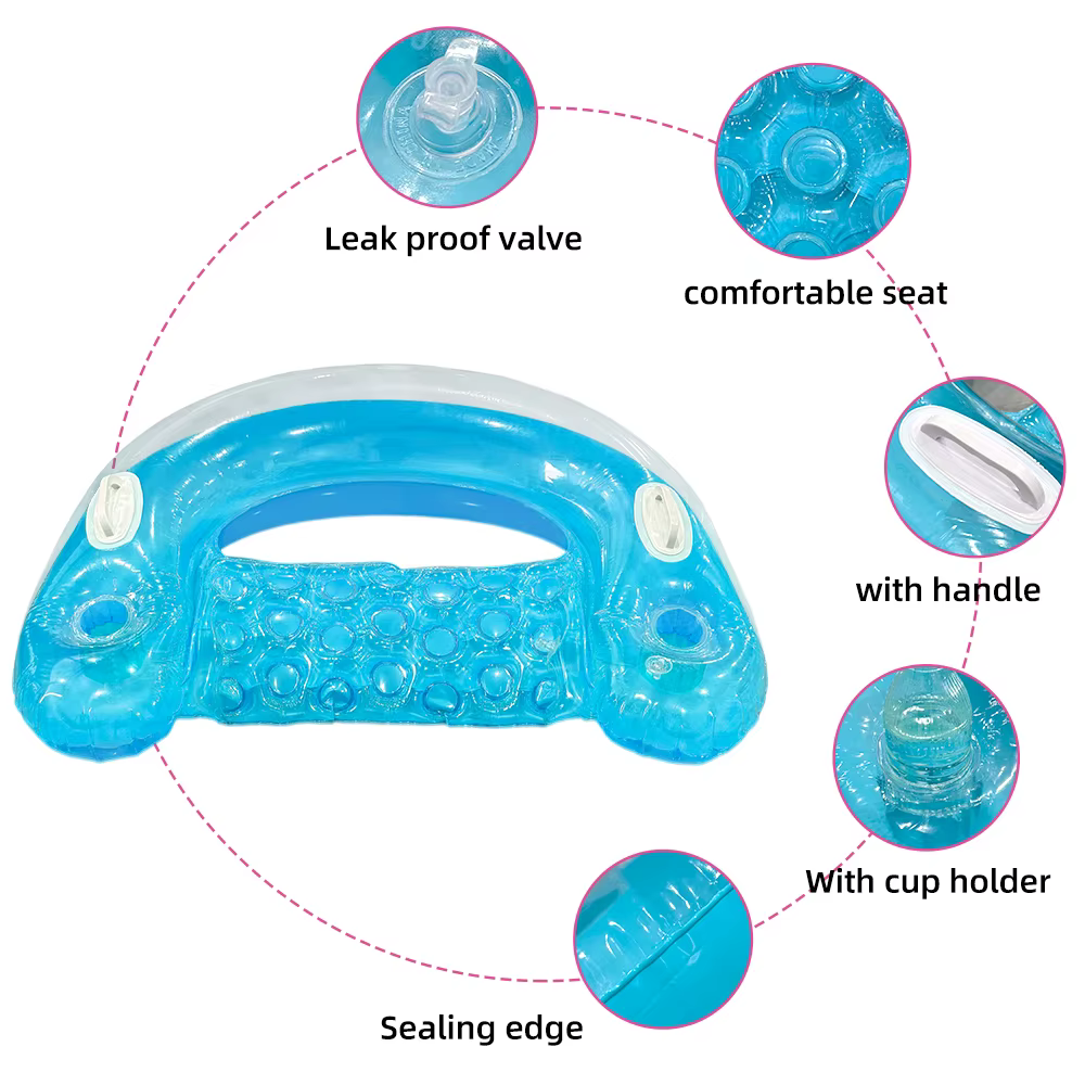 Silla flotante para piscina y playa con asiento inflable fiestas - imagen 2