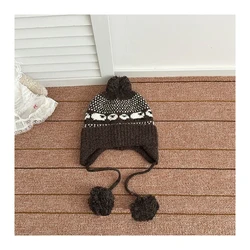 MILANCEL gorro de invierno punto cálido para niños con oveja