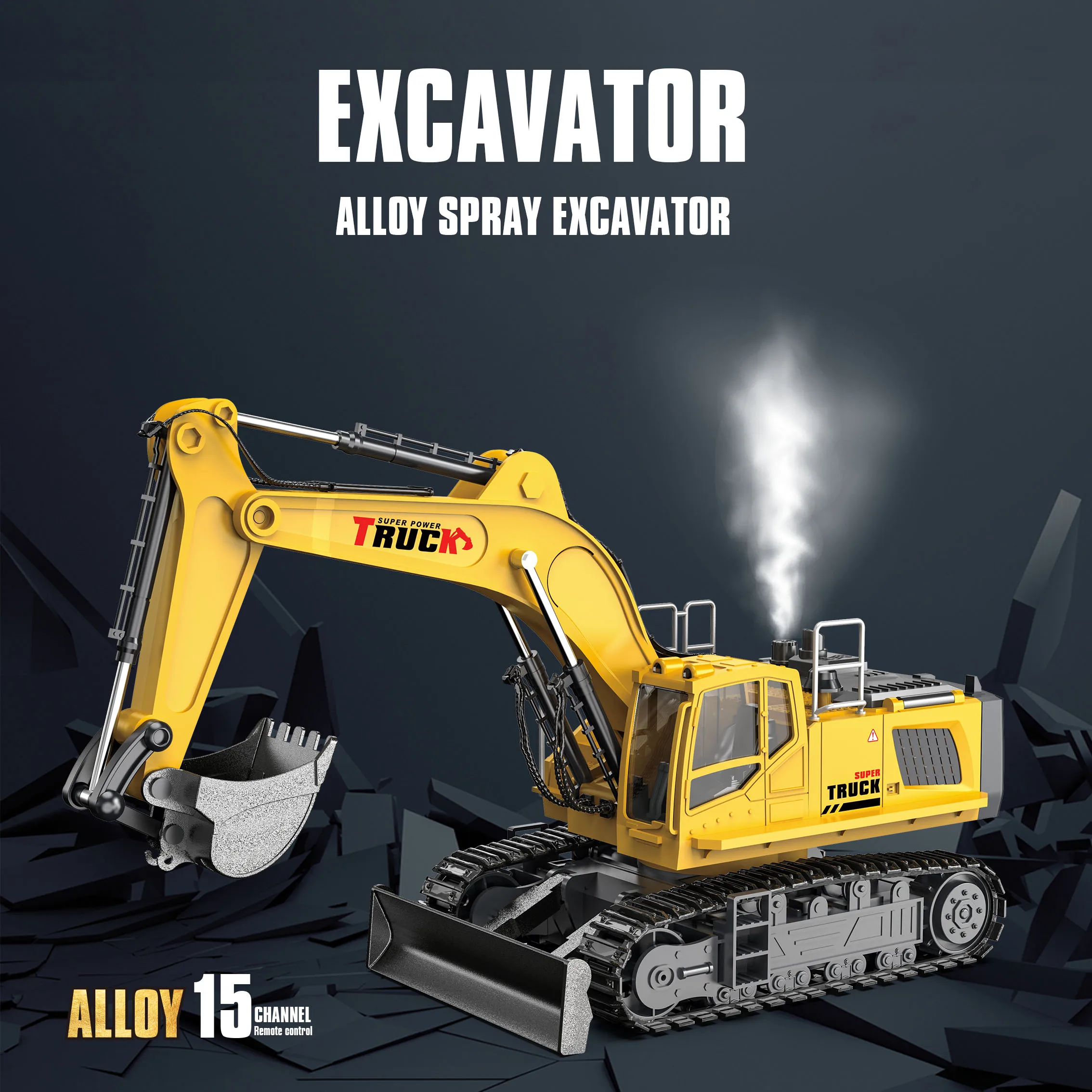Excavadora teledirigida eléctrica 1/18 con luz y sonido - imagen 2