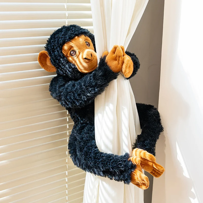 Peluche orangután negro grande con almohada para abrazos