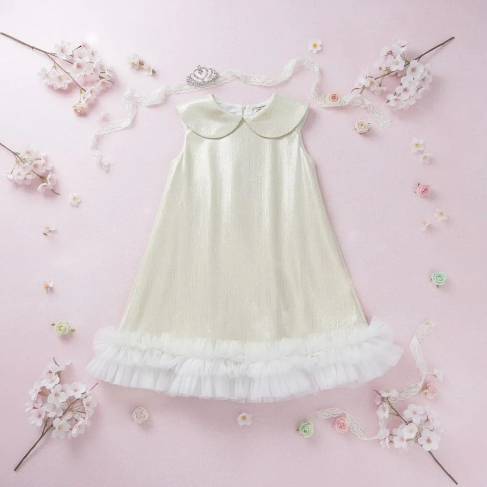 Vestido ligero sin mangas con cuello Peter Pan para fiestas y bodas - imagen 4