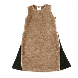 Vestido de invierno niña acanalado con cremallera – Sin mangas