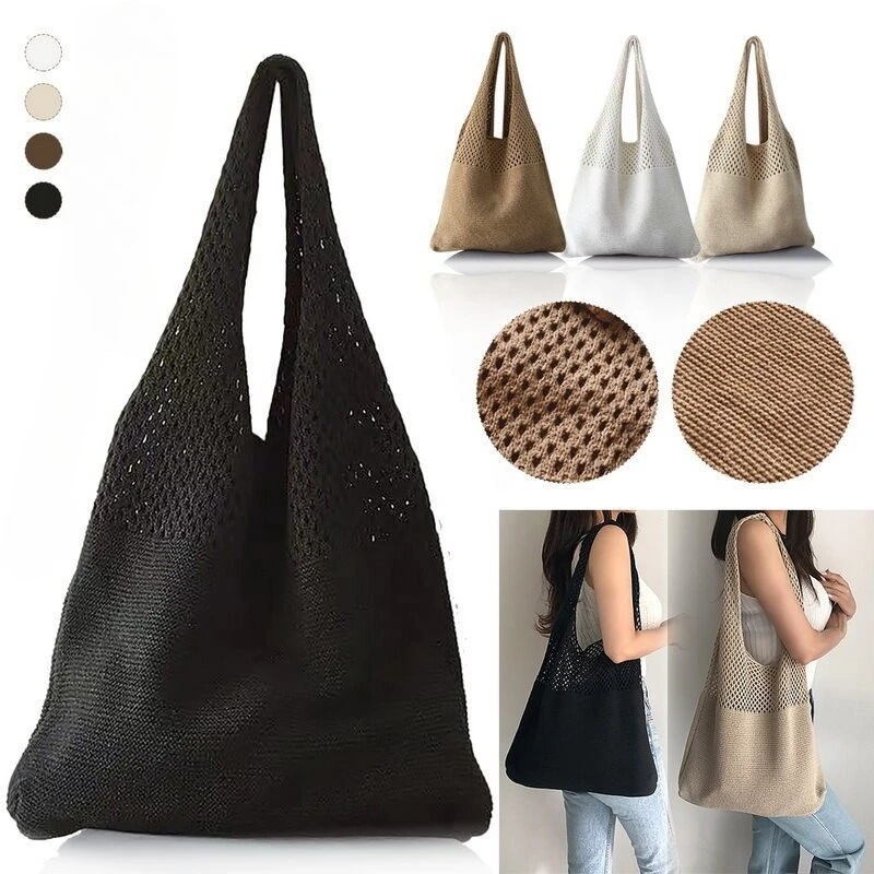 Bolso playero tejido de hombro para niña con gran capacidad - imagen 3