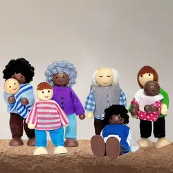 Juego de muebles madera en miniatura para contar historias