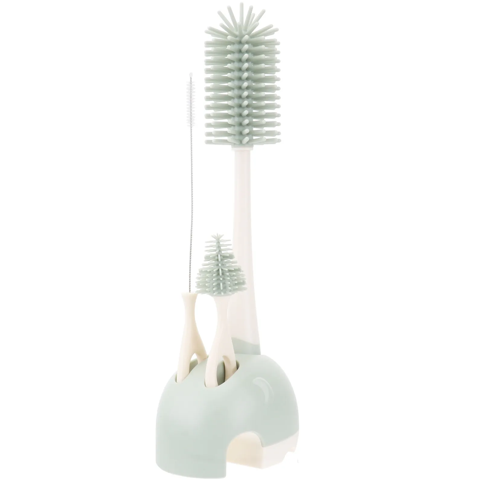 Cepillo de silicona para biberones con mango largo giratorio - imagen 5