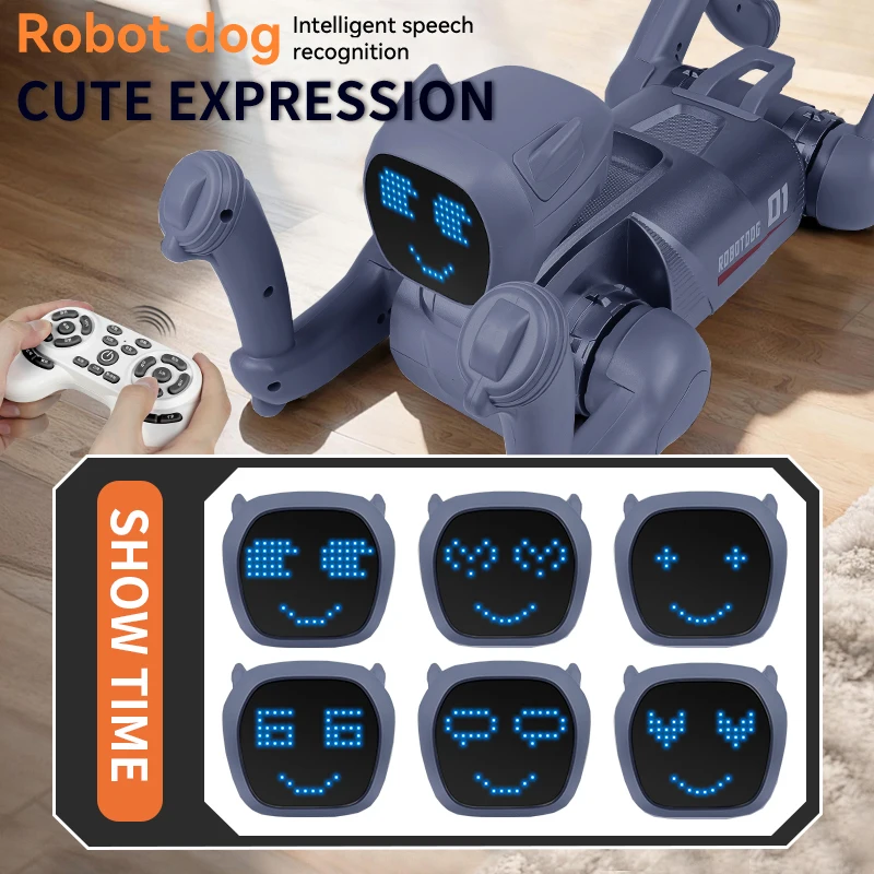 Robot perro programable con luz y control remoto para niños - imagen 2