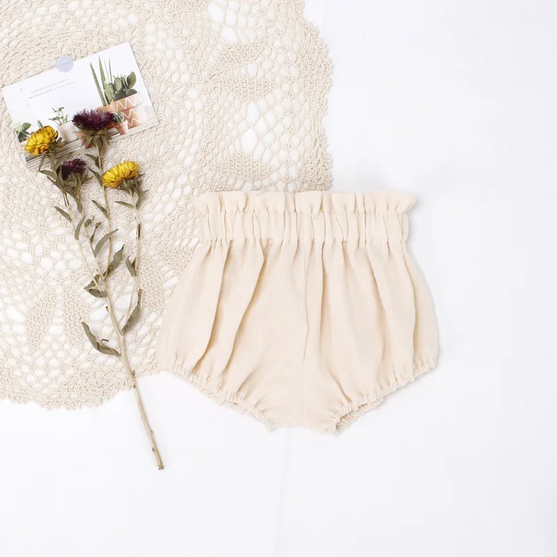 Pantalones cortos de algodón muselina con cintura elástica