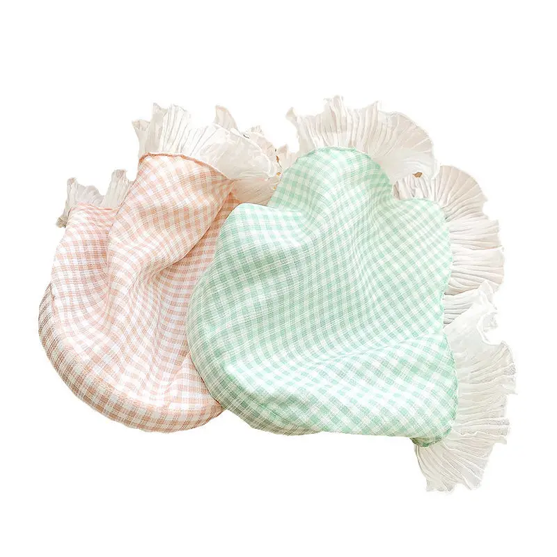 Pañuelo triangular a cuadros para el pelo de niña estilo princesa - imagen 5