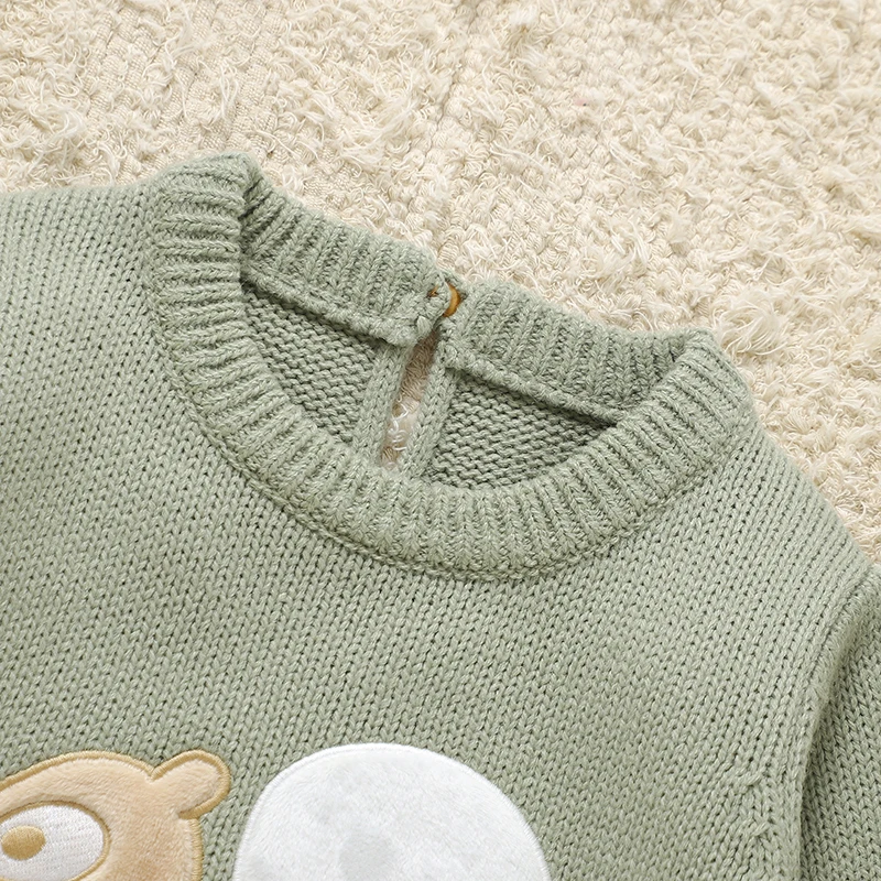 Pelele recién nacido verde de algodón de manga larga - imagen 2
