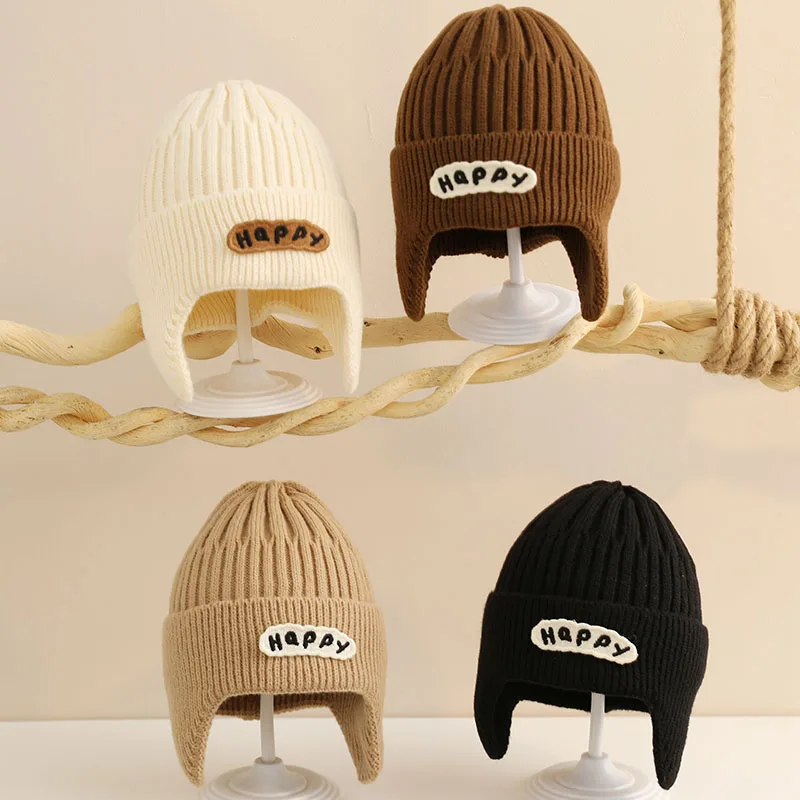 Gorro tejido para bebé de invierno con protección de oídos cálida - imagen 3
