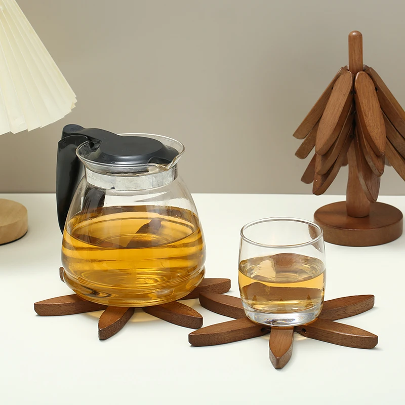 Salvamanteles antideslizantes en madera con diseño árbol - imagen 3