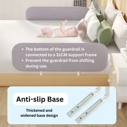 Protector de riel para cama bebé ajustable con valla seguridad plegable