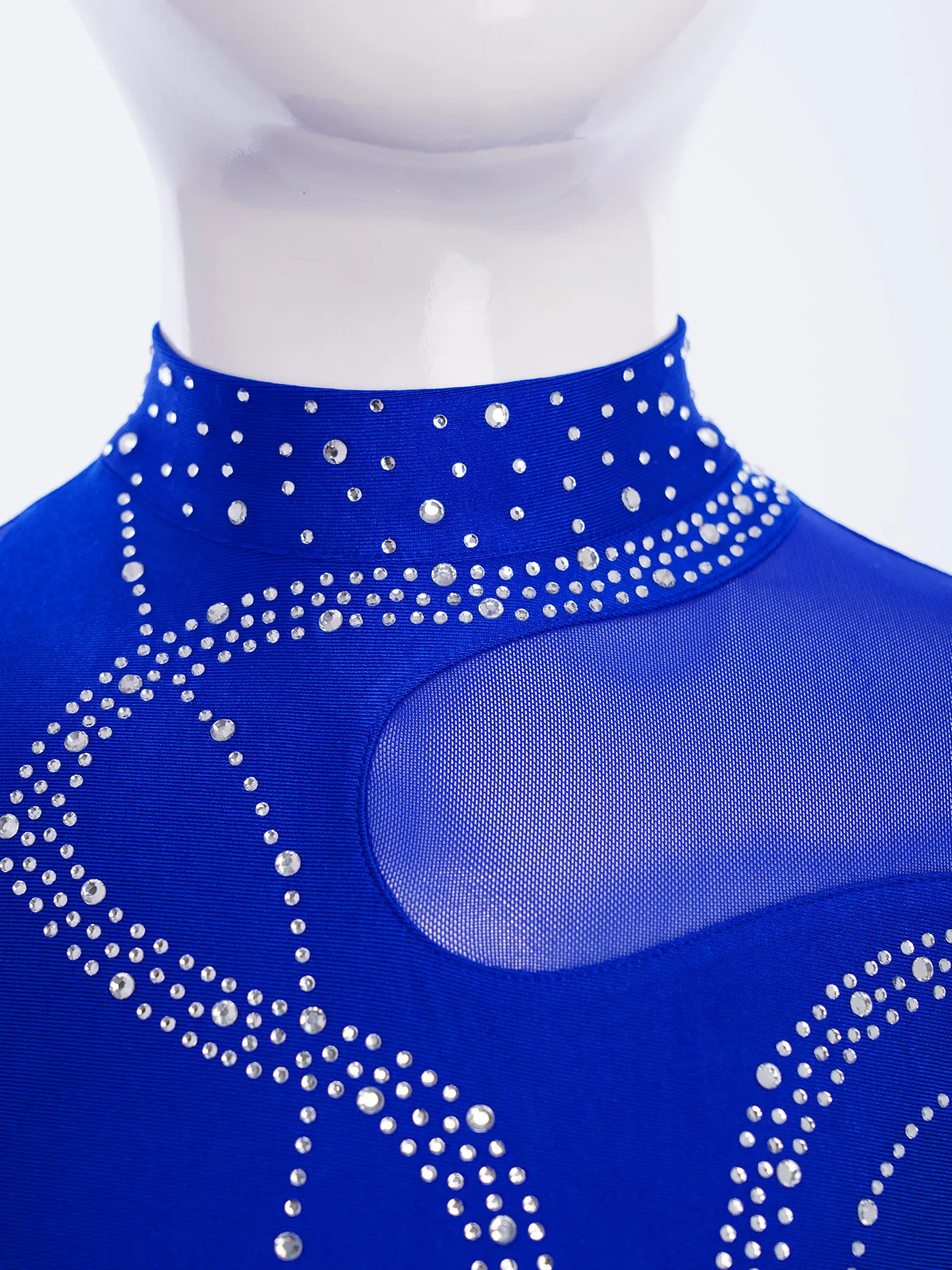 Top de ballet sin mangas con pedrería y malla transparente - imagen 5
