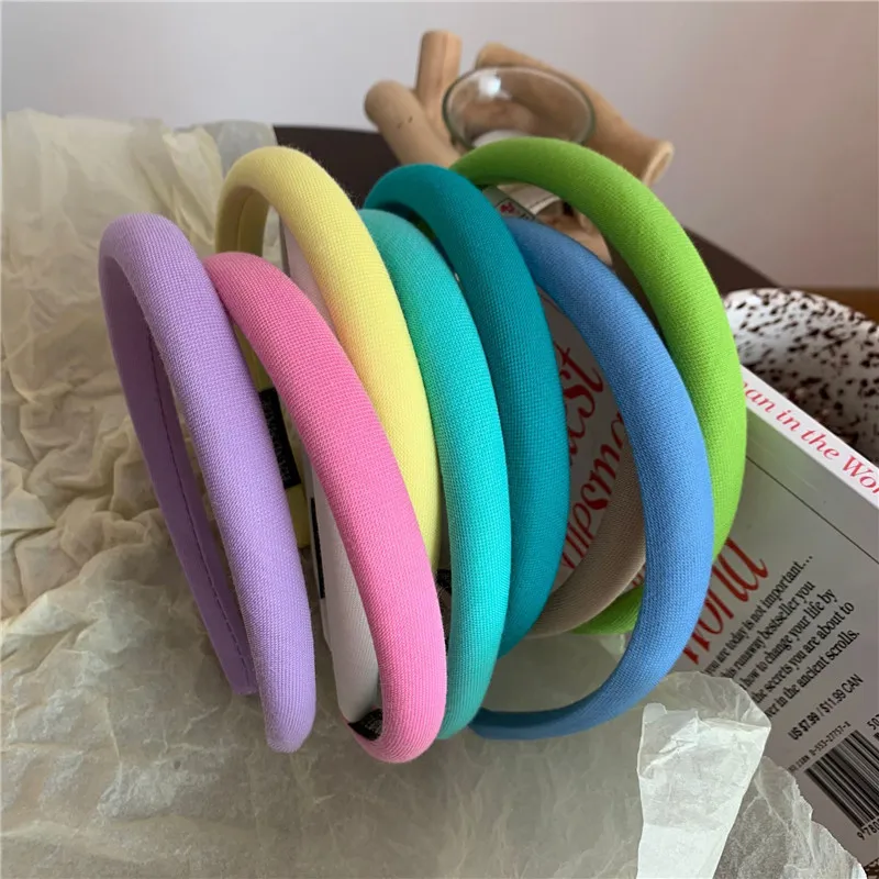 Diadema de esponja fina caramelo para niña – Estilo coreano moderno - imagen 5
