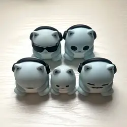 Figuras coleccionables de hámster azul tierno estilo Sofubi neón