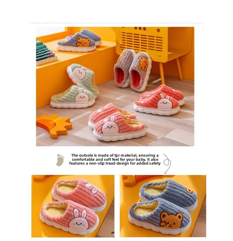 Zapatillas de felpa con diseño de dibujos animados