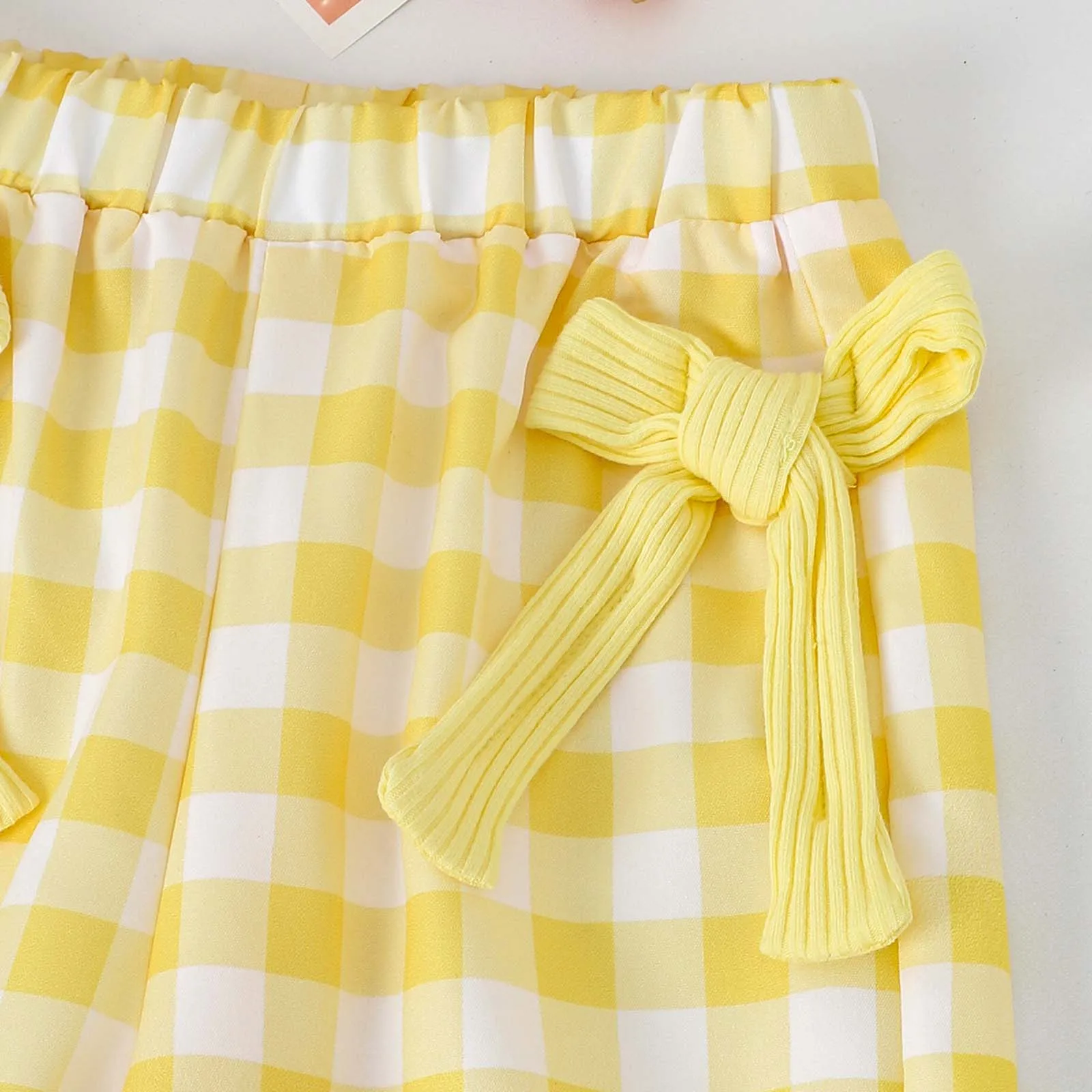 Conjunto de verano para niña con lazo a cuadros - imagen 4