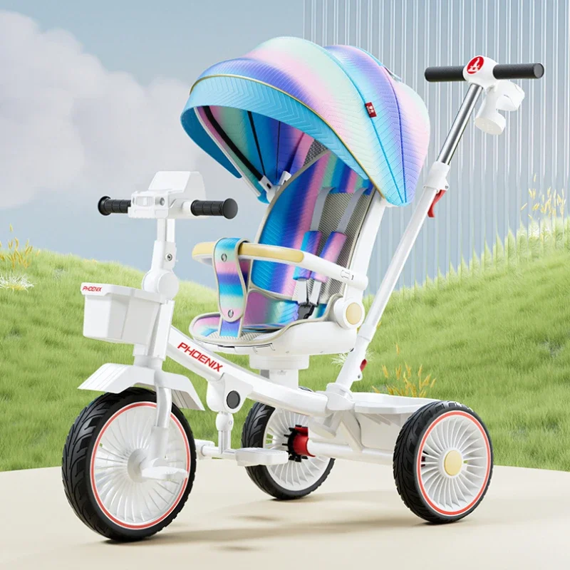 Triciclo infantil convertible en carro paseo ligero para viaje - imagen 4