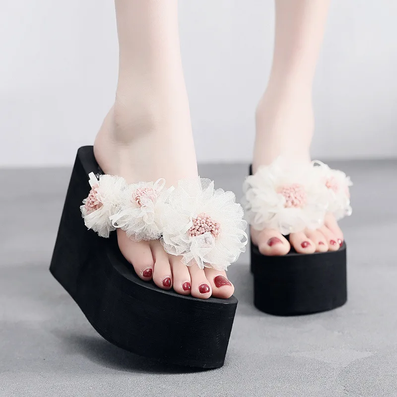 Chanclas de playa con cuña y plataforma para mujer estilo boho - imagen 4