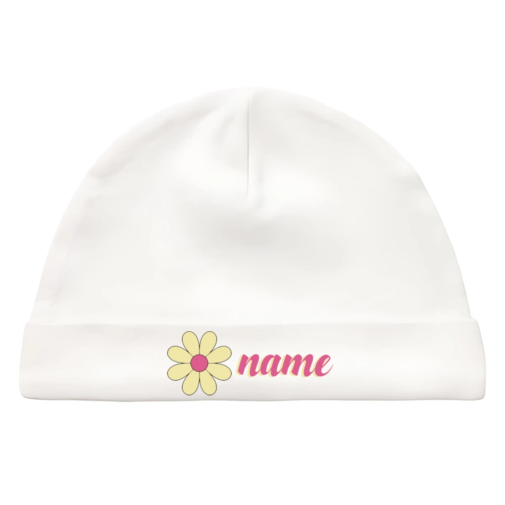 Vista del gorro con diseño de bebé