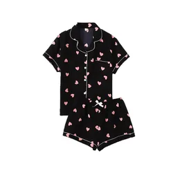 Conjunto de pijama mujer tipo cárdigan manga corta con burbujas