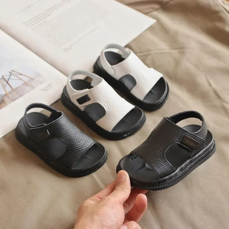 Sandalias infantiles antideslizantes de punta abierta con suela blanda - imagen 4