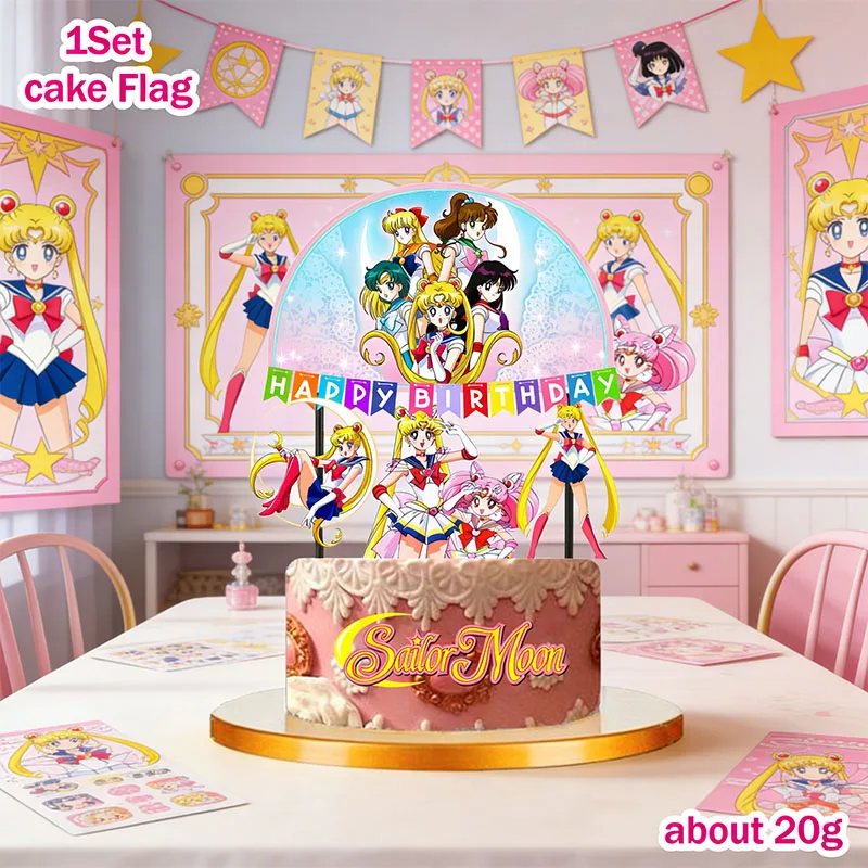 Adorno pastel Sailor Moon para cumpleaños y fiesta de bebé regalo