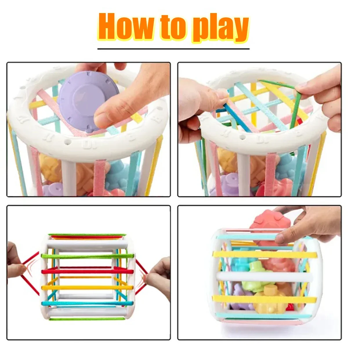 Juguetes Montessori con bloques de tracción y apilado para bebés - imagen 2