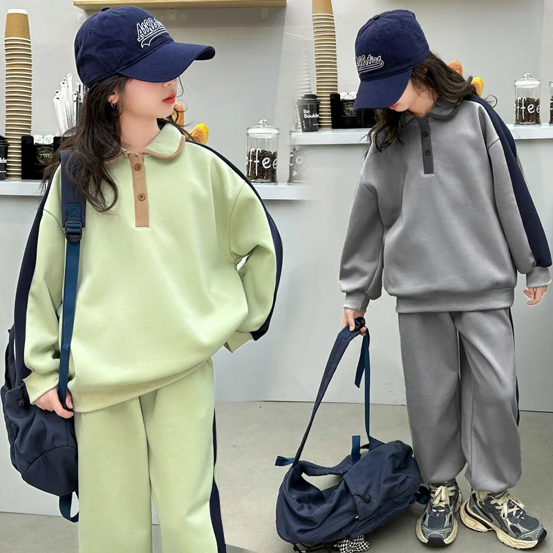 Conjunto de sudadera niña dos piezas otoño cálido y cómodo - imagen 3