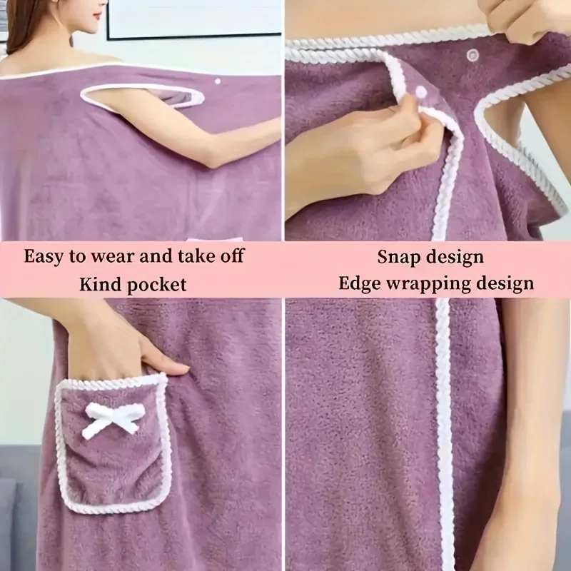 Toallas de baño secado rápido para mujer, estilo spa y albornoz