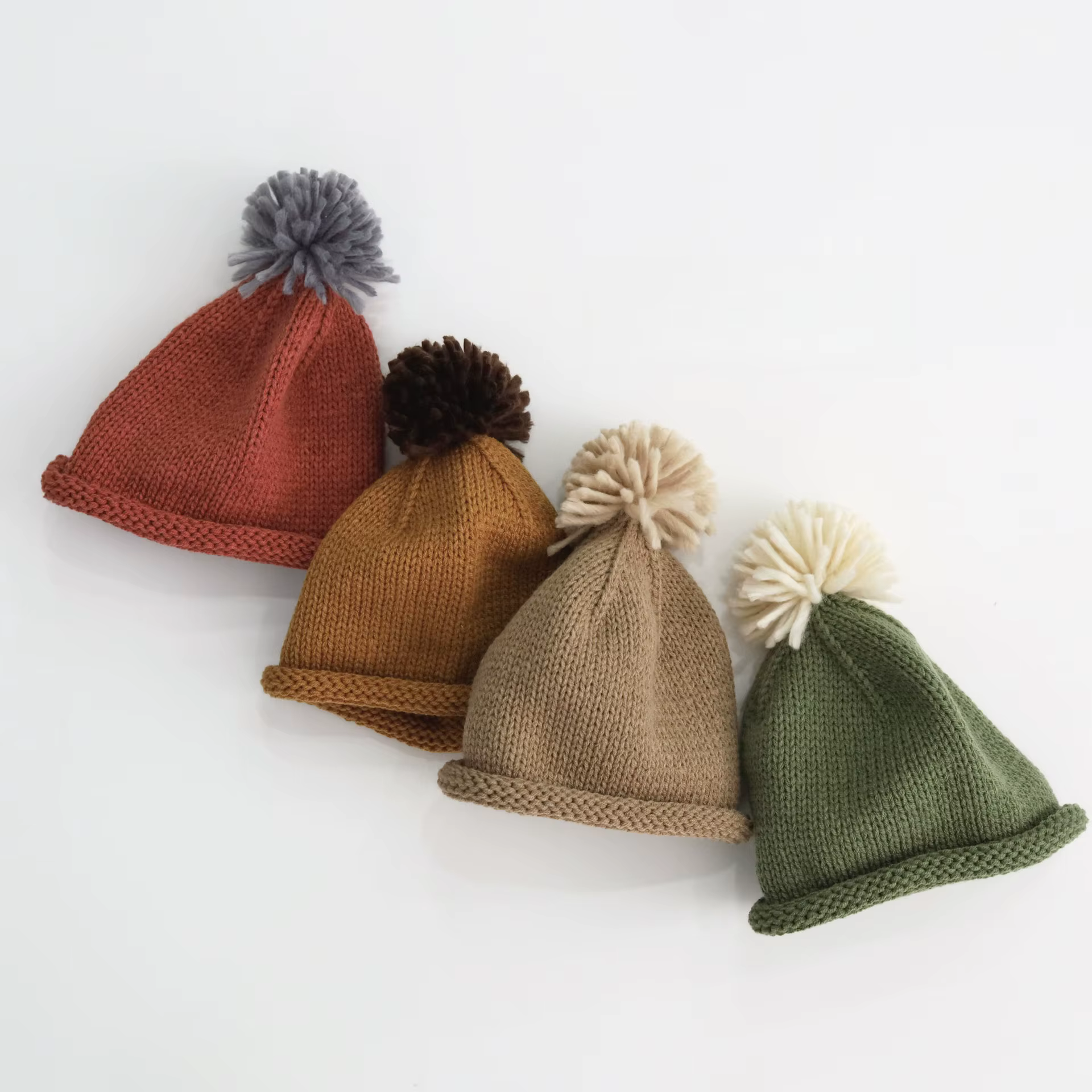 Gorro de invierno en punto con pompón cálido para niños - imagen 4