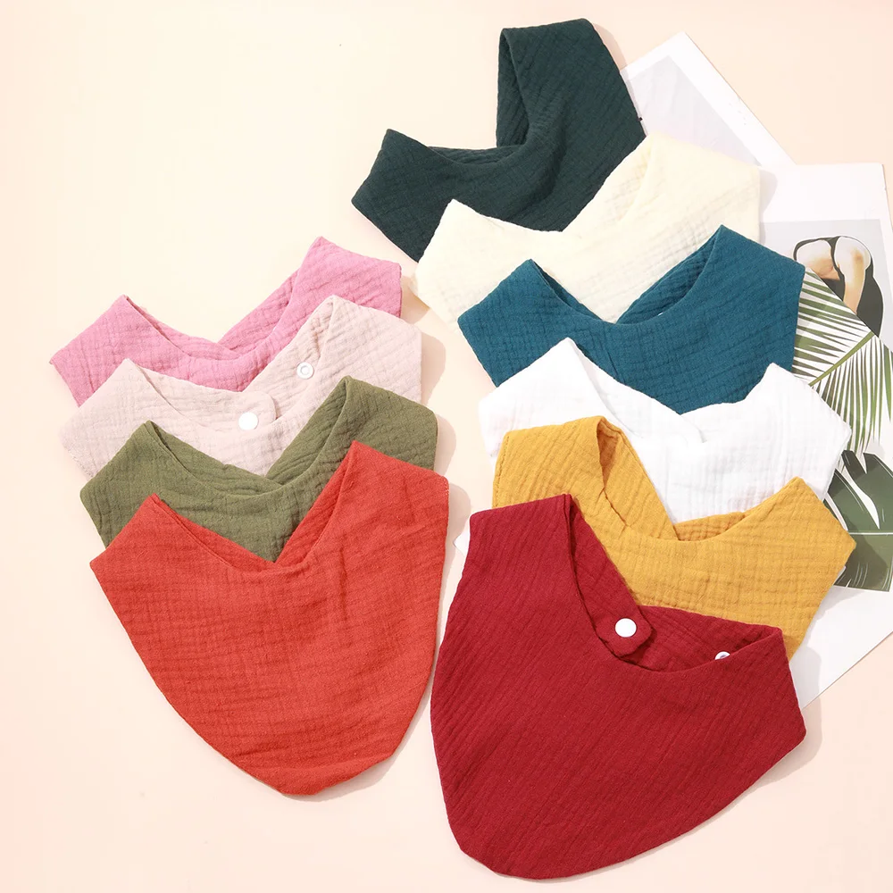 Babero bandana de algodón suave para bebé con broche a presión - imagen 4