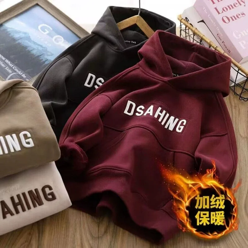 Sudadera de lana con capucha acolchada para invierno - imagen 2